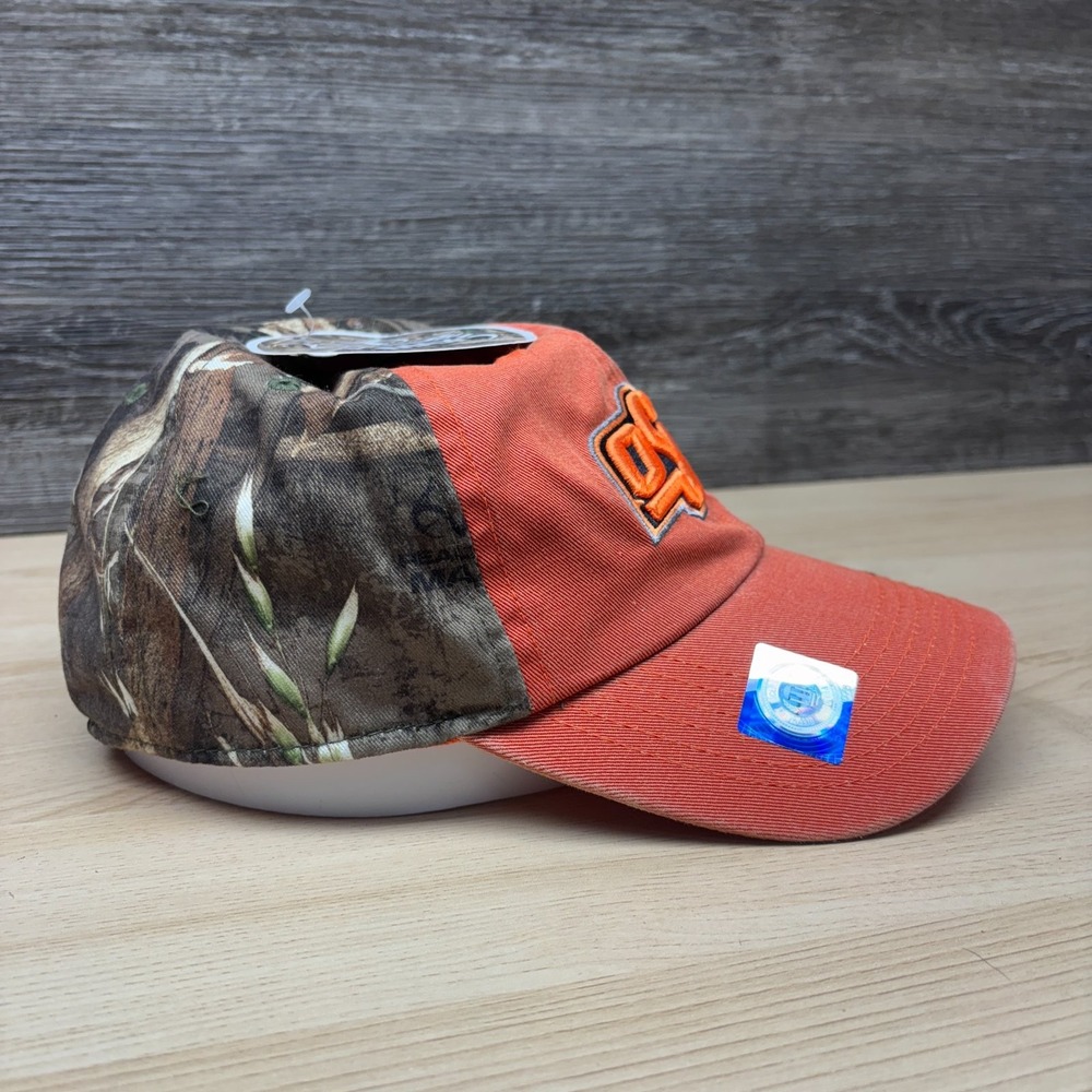 Oklahoma State Cowboys Hat Snap Back Orange Camo Realtree Top Of The World NWT - Picture 6 of 11